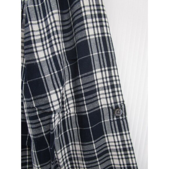 LL Bean Top 4 Wool Blend Signature Tunic Flannel Shirt Band Collar - Picture 3 of 11
